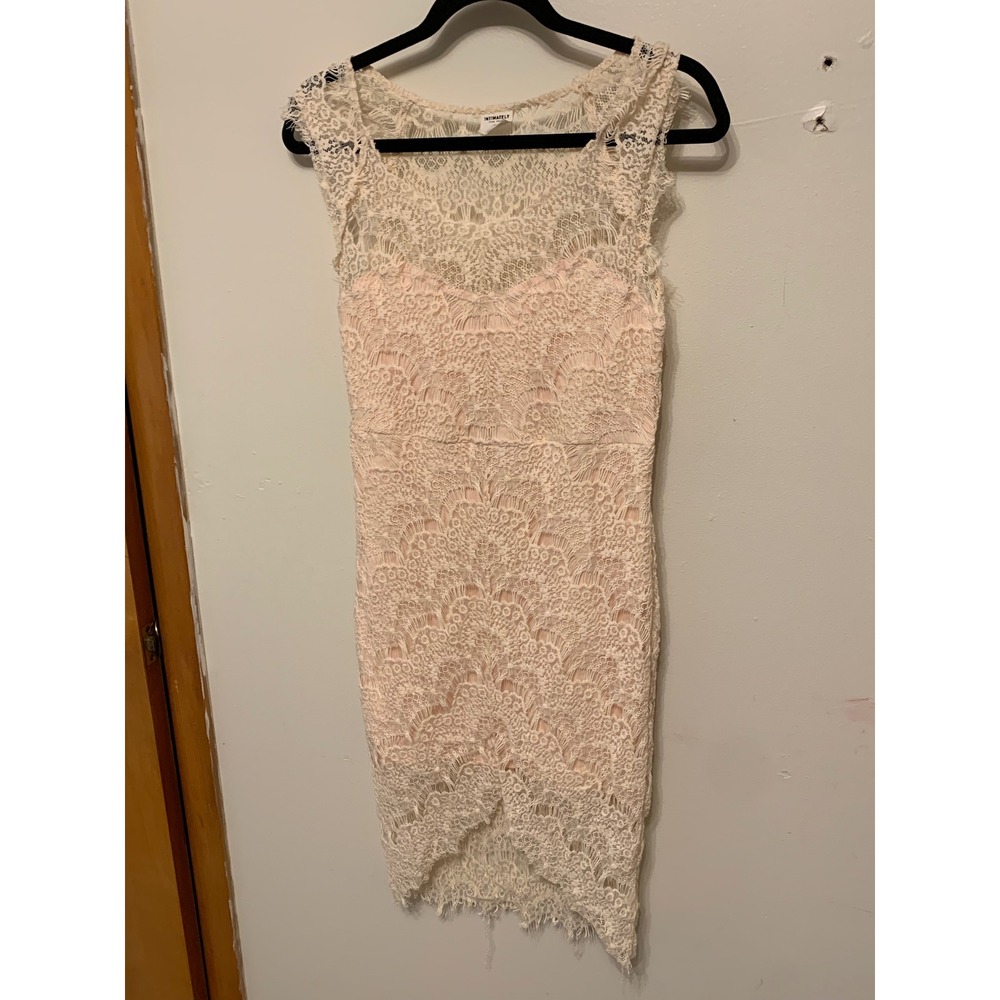 Intimately Free People Lace Overlay Sheath Dress Blush Pink Nude Lined M M